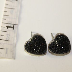 3 for $10 💲 Black Crystal Heart Stud Earrings